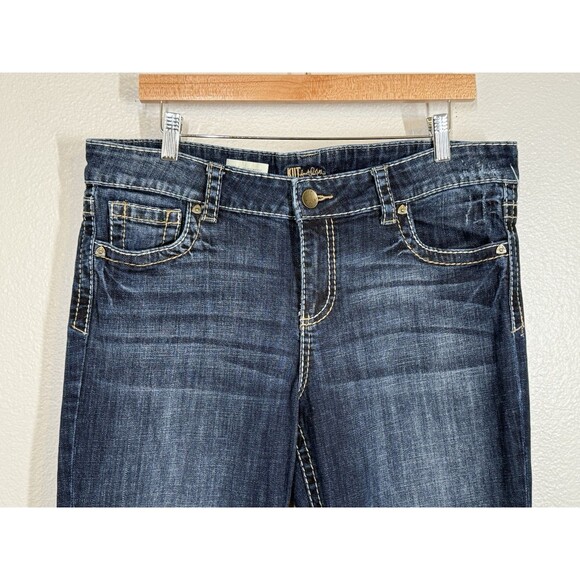 KUT FROM THE KLOTH NATALIE HIGH RISE BOOTCUT Thick‎ Stitch Jeans Size 14 Western - Picture 2 of 12
